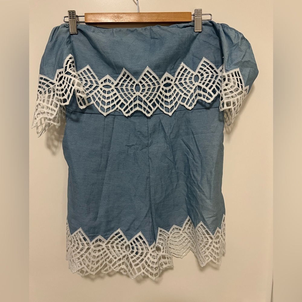 Bardot by Revolve Lace trim play suit.